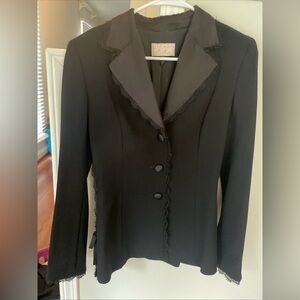 Escada Couture Y2K black blazer size 38 with ribbon lace up detail on sides